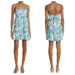 NWT Alice + Olivia Women's White Khira Embroidered Cotton Minidress Size 14